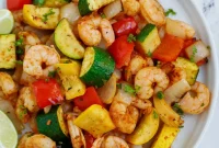 Crispy Air Fryer Shrimp and Roasted Veggies