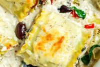 Feta Alfredo Lasagna Pinwheels