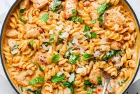 Velvety Chicken Mushroom Pasta