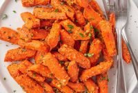 Grated Parmesan Roasted Carrots