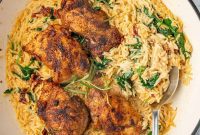 Spicy Cajun Chicken Orzo Skillet