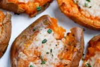 Savory Herb Garlic Smashed Sweet Potatoes