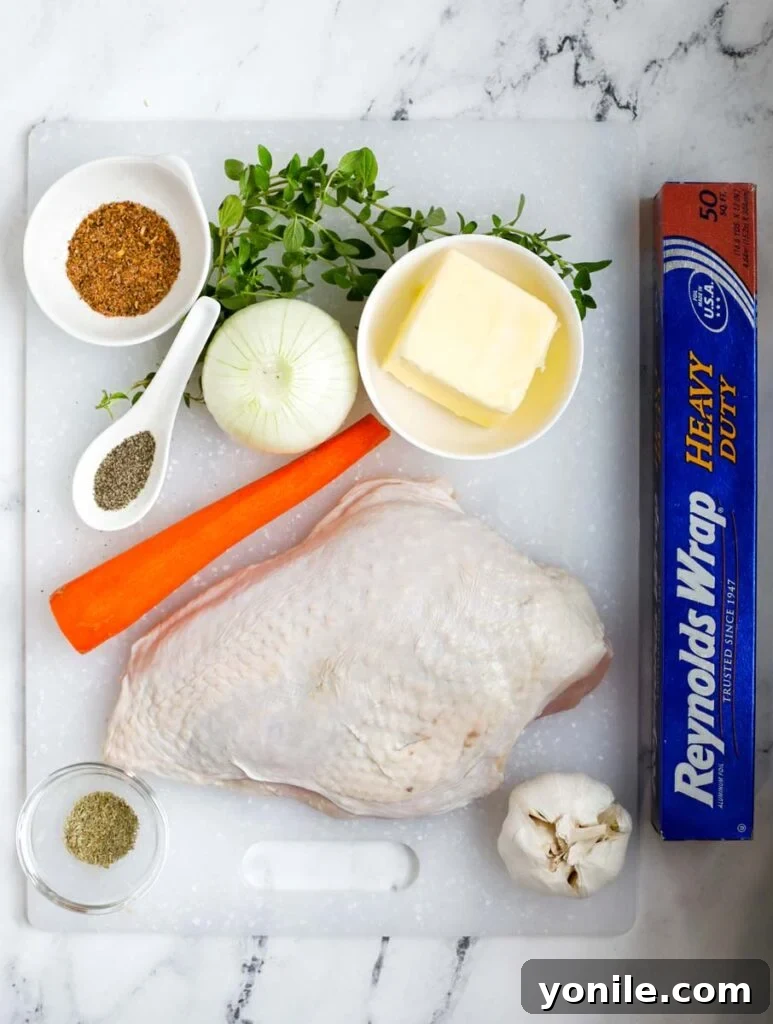 ingredients to make an oven baked turkey breast