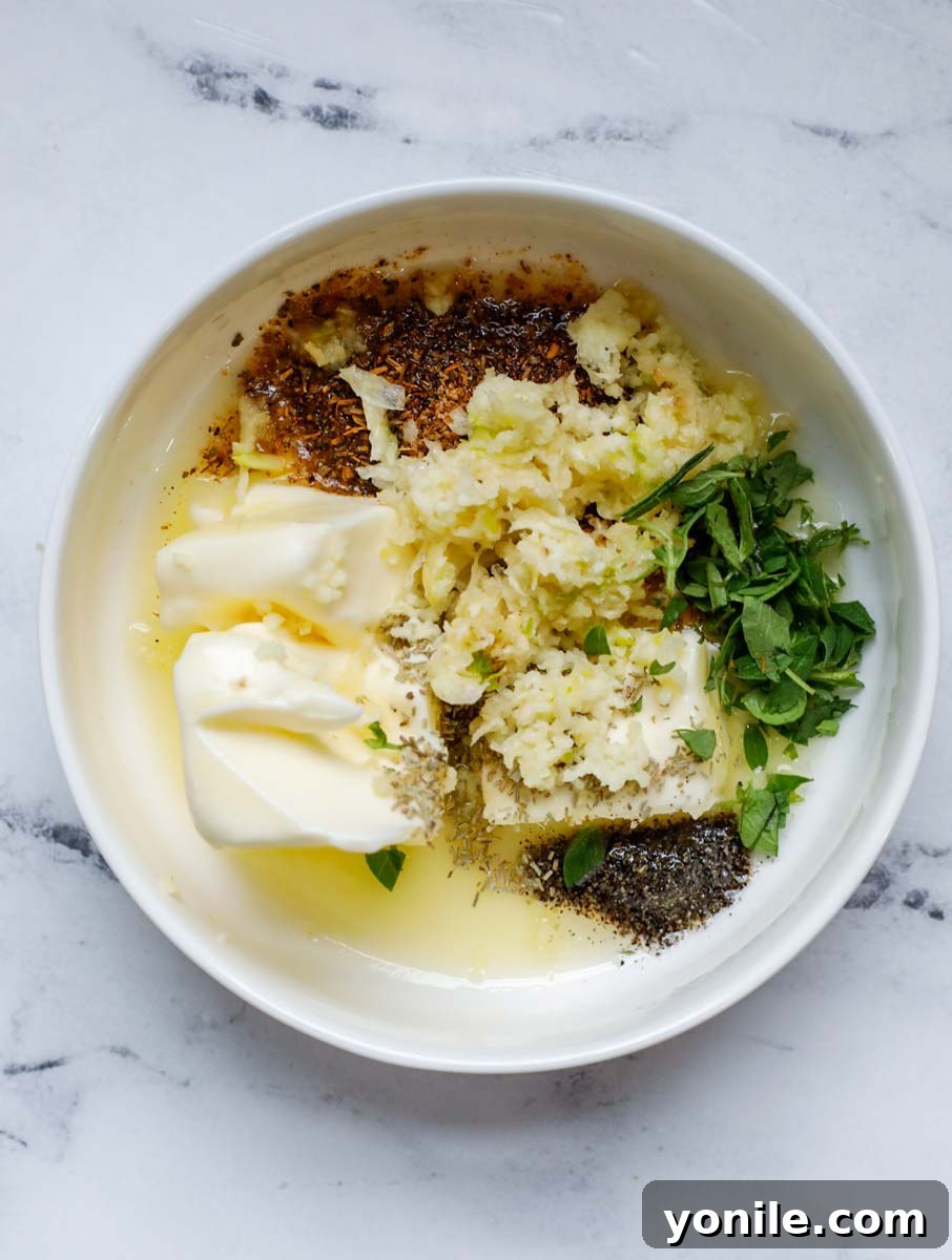 soften butter, spices and herbs