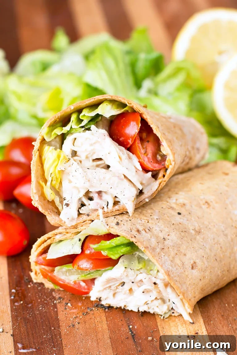Effortless Chicken Caesar Wraps 2 Chicken Caesar Salad Wraps - a delicious and healthy lunch option