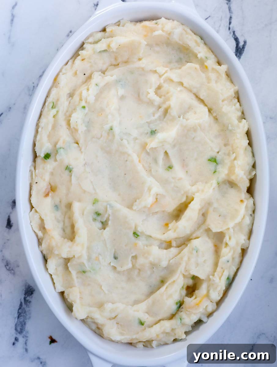 mashed potato in a baking dish