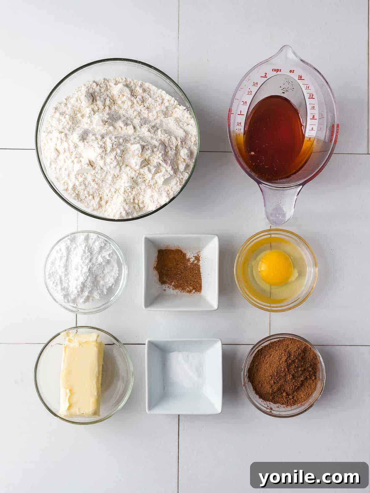 christmas tree gingerbread cookies ingredients laid out for baking