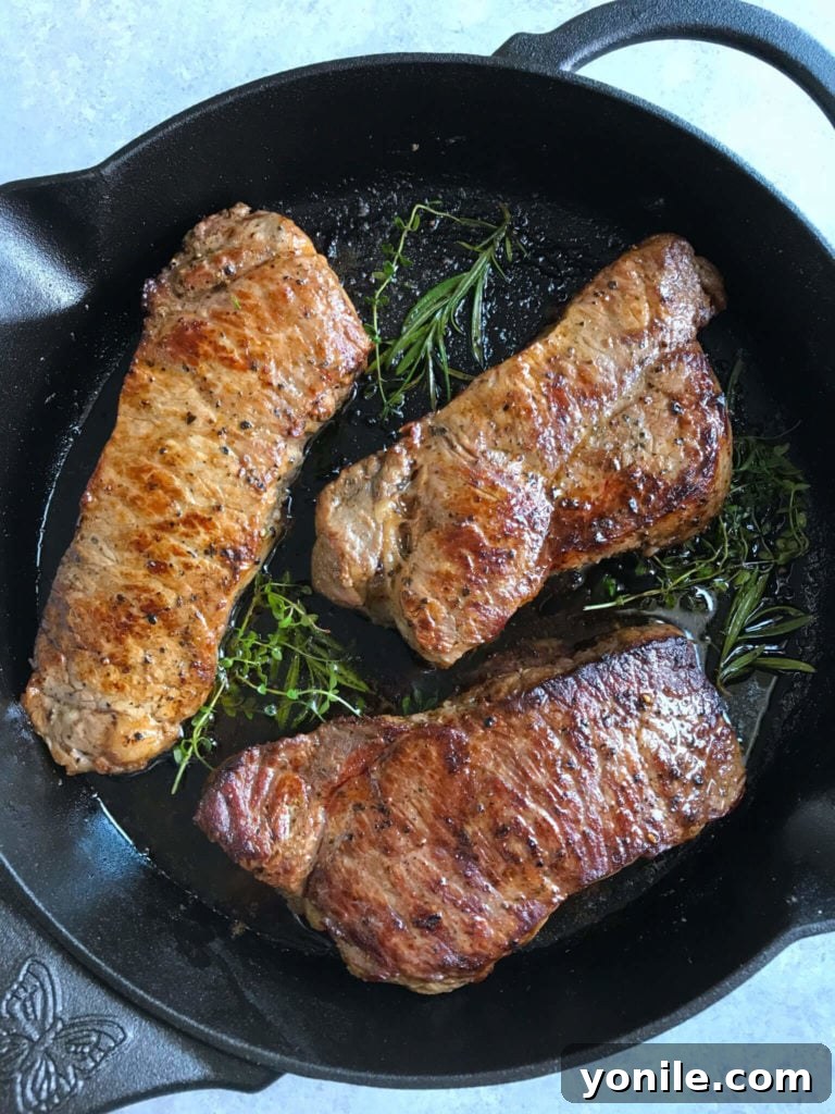 Creamy Mushroom Steak served on a plate