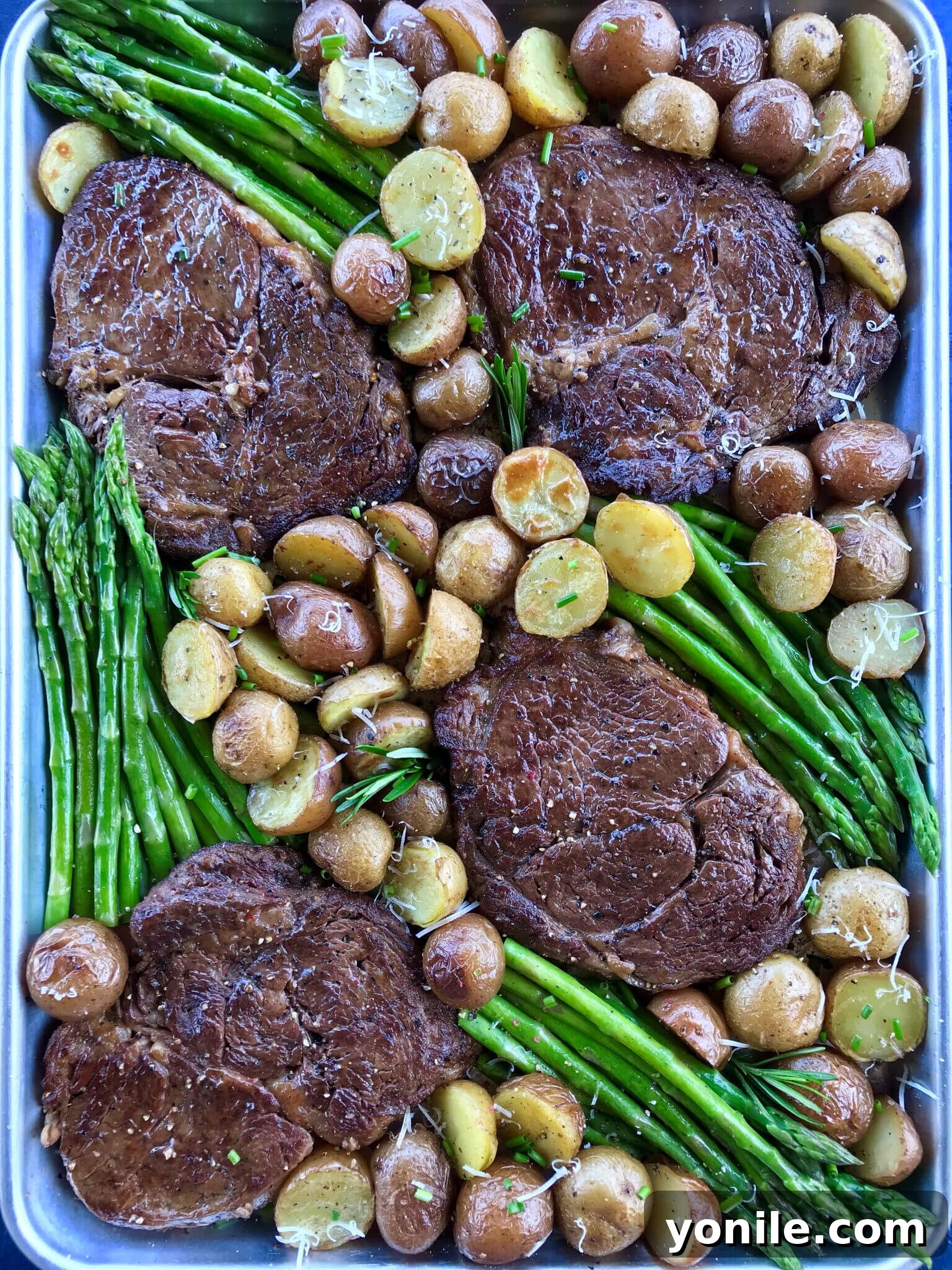 Steak and Potato with Asparagus