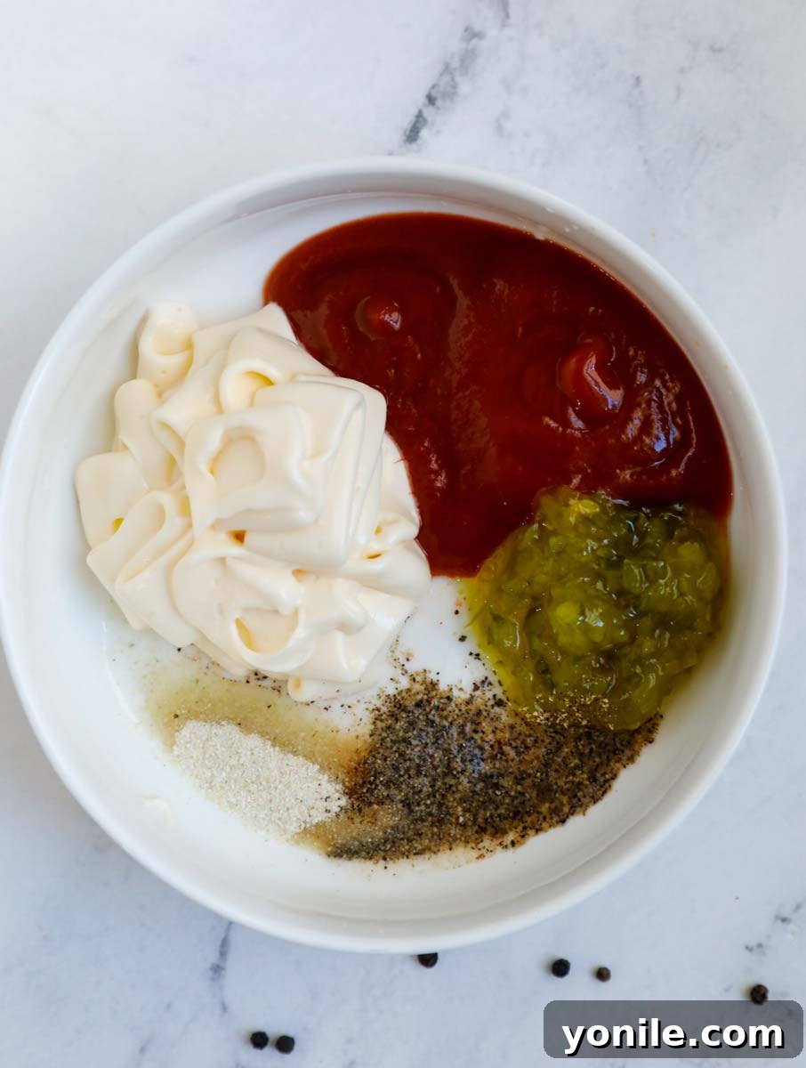Ingredients for the special sauce, ready to be mixed.