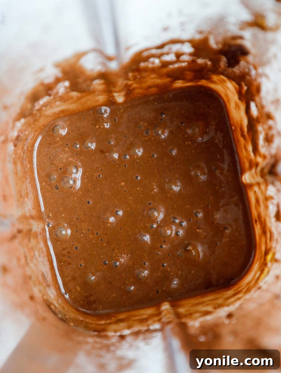 Baked oats batter in a blender.