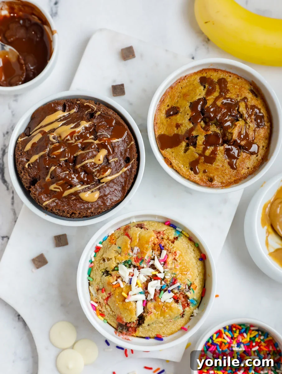 3 Irresistible Baked Oats Recipes 2 Three individual ramekins filled with different flavors of baked oats, ready to be enjoyed.
