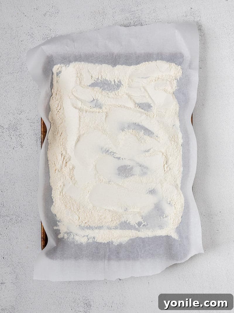 No-Bake Eggless Cookie Dough 4 flour in a pan before heating in the oven