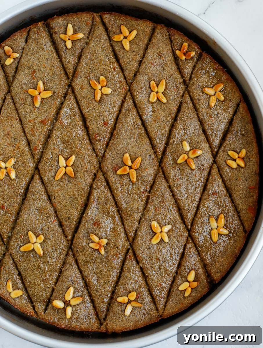 Classic Lebanese Baked Kibbeh 15 top down show of finished baked kibbeh in a baking dish