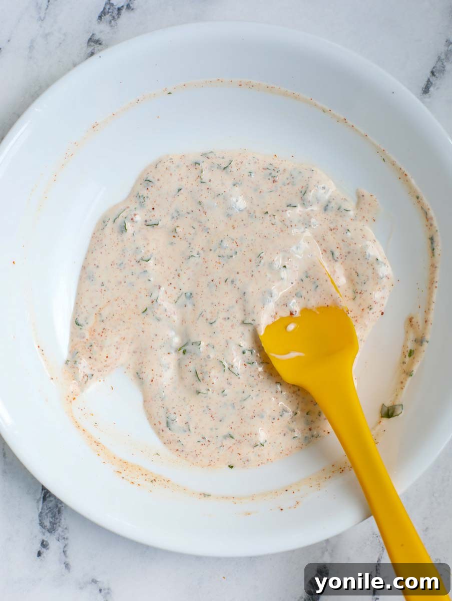 Mexican street corn sauce mixed together to a smooth, creamy consistency.