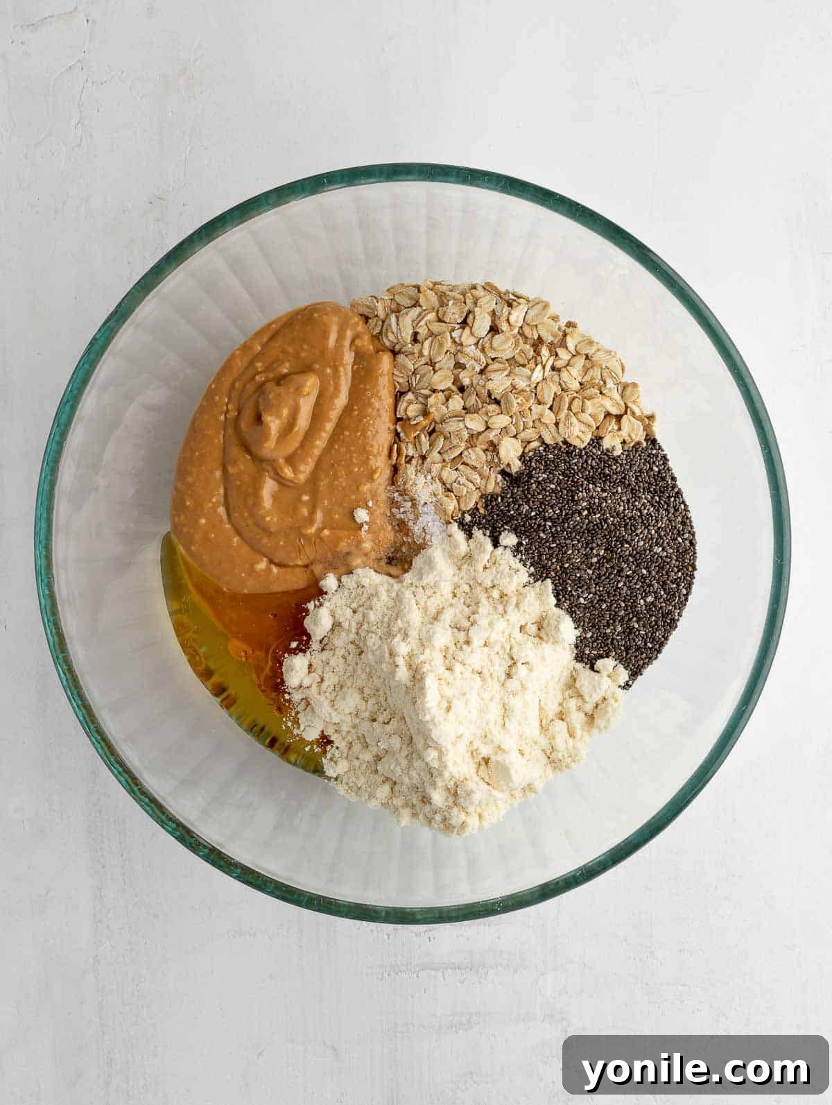 Vanilla Fuel Bites 4 ingredients of the energy bite in a bowl