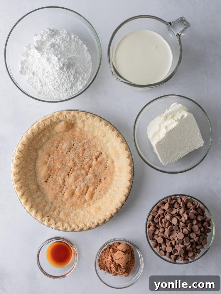 ingredients of french silk pie listed