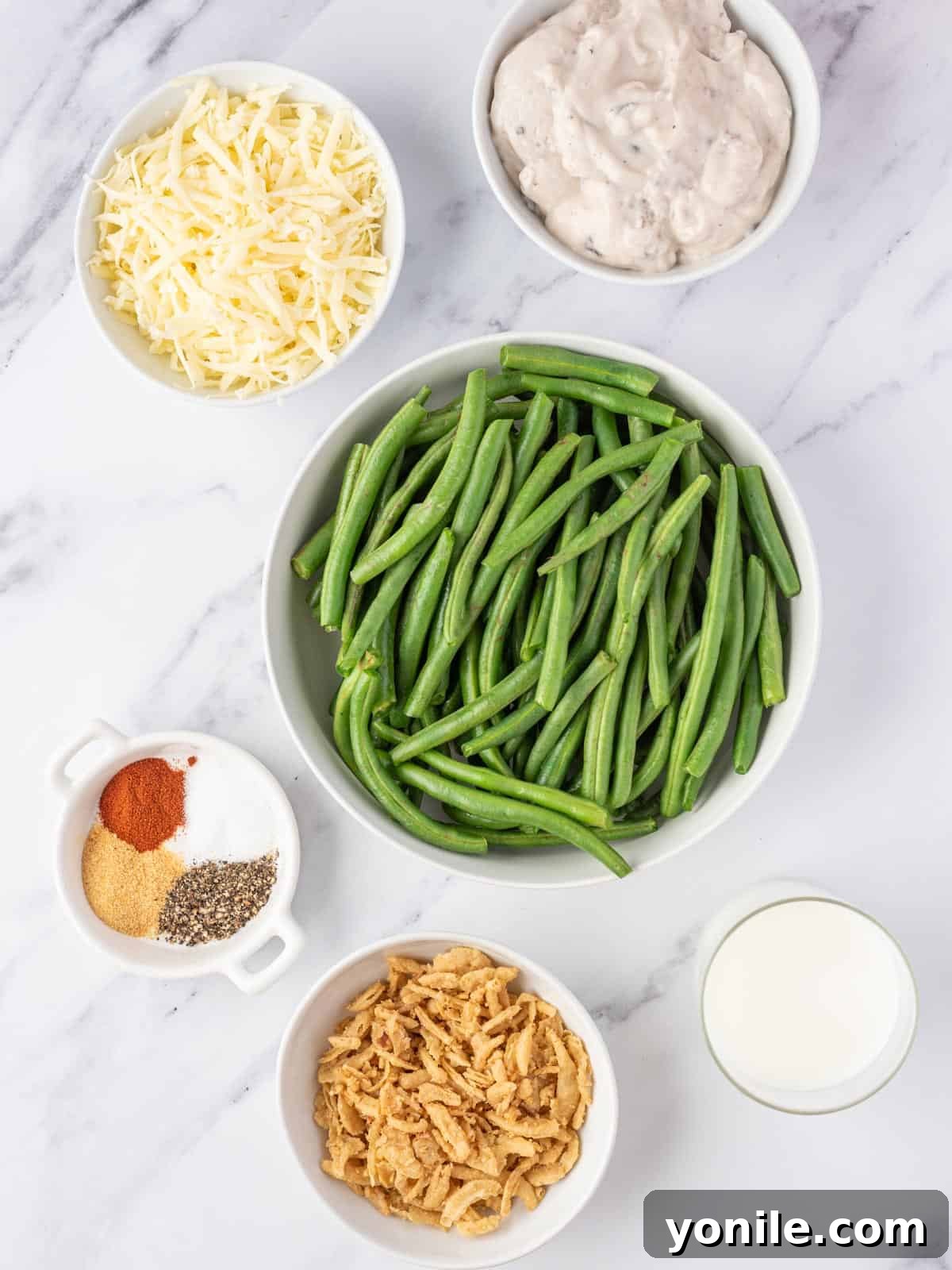 ingredients of Cheesy Green Bean Casserole