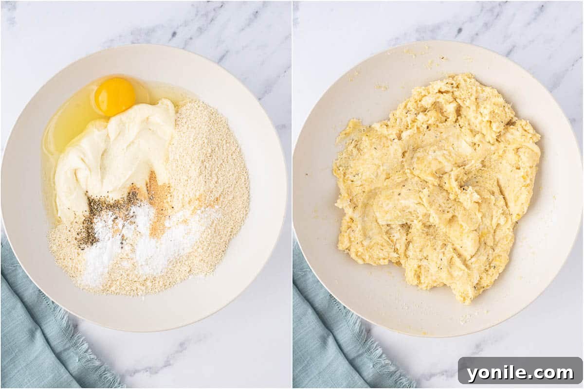process shot for low carb garlic bread