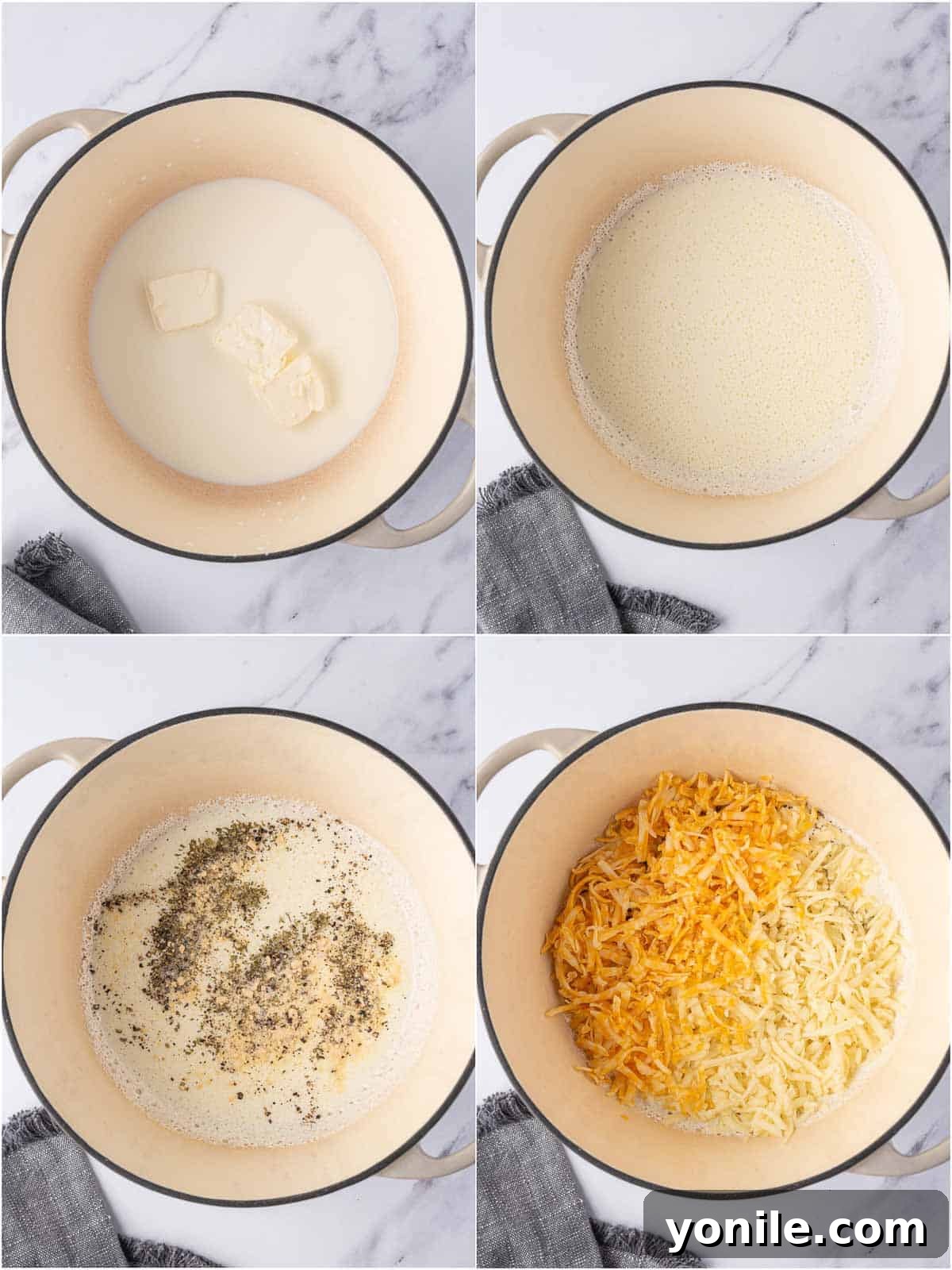 Process of making cheese sauce for keto mac and cheese
