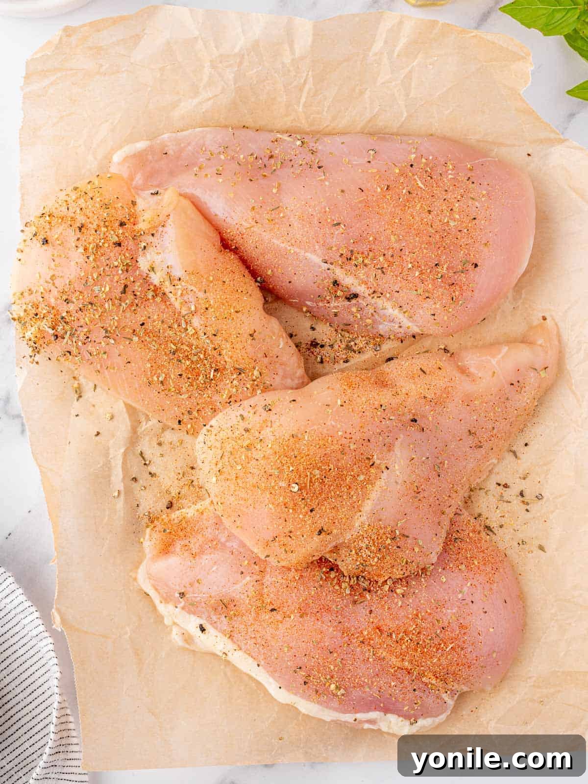 Chicken seasoned.