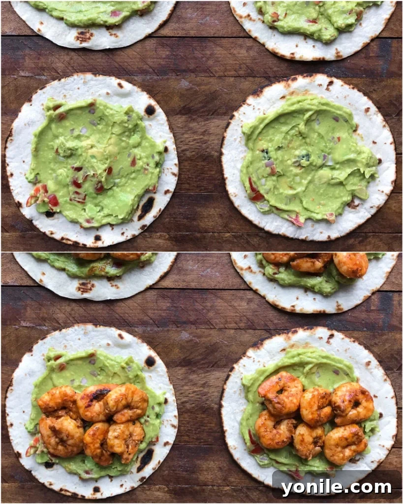 Assembling Chili Lime Shrimp Tacos