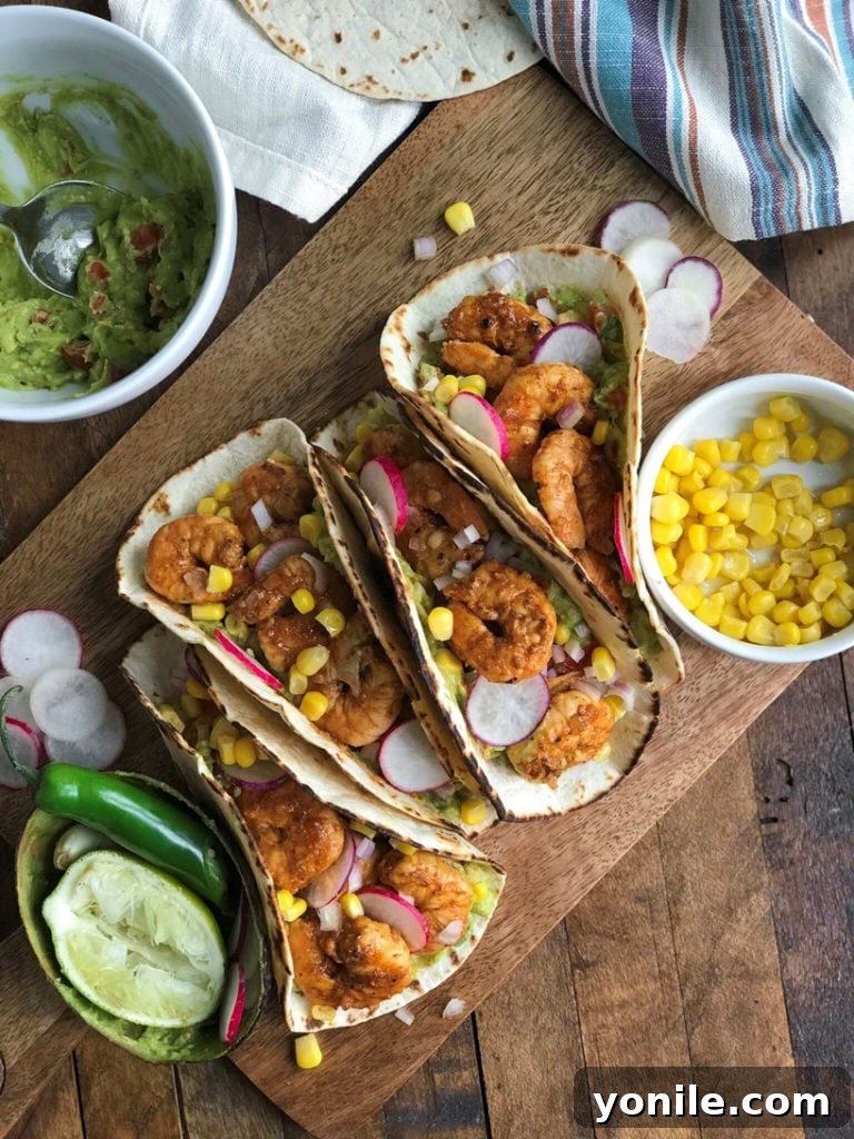 Close-up of Chili Lime Shrimp Tacos