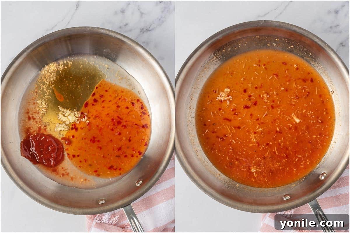 Dynamite Prawns 6 Process for making firecracker shrimp sauce recipe.