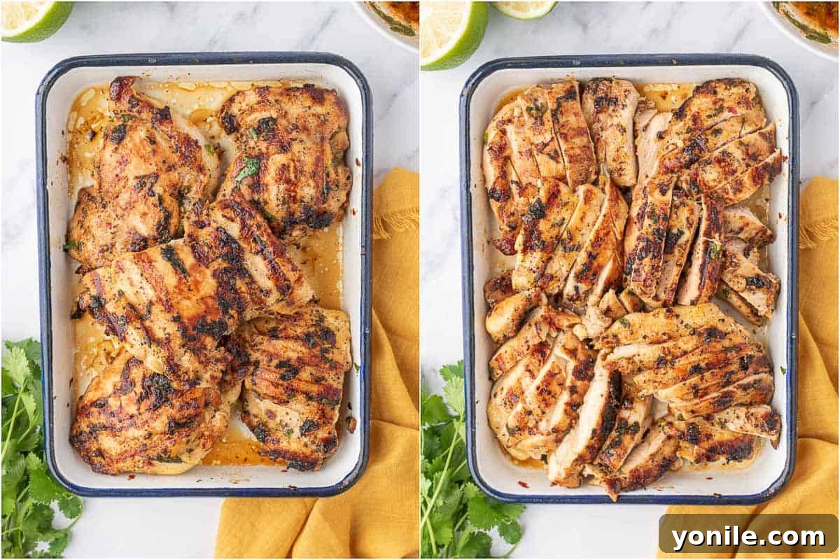 Process for grilling chicken thighs.