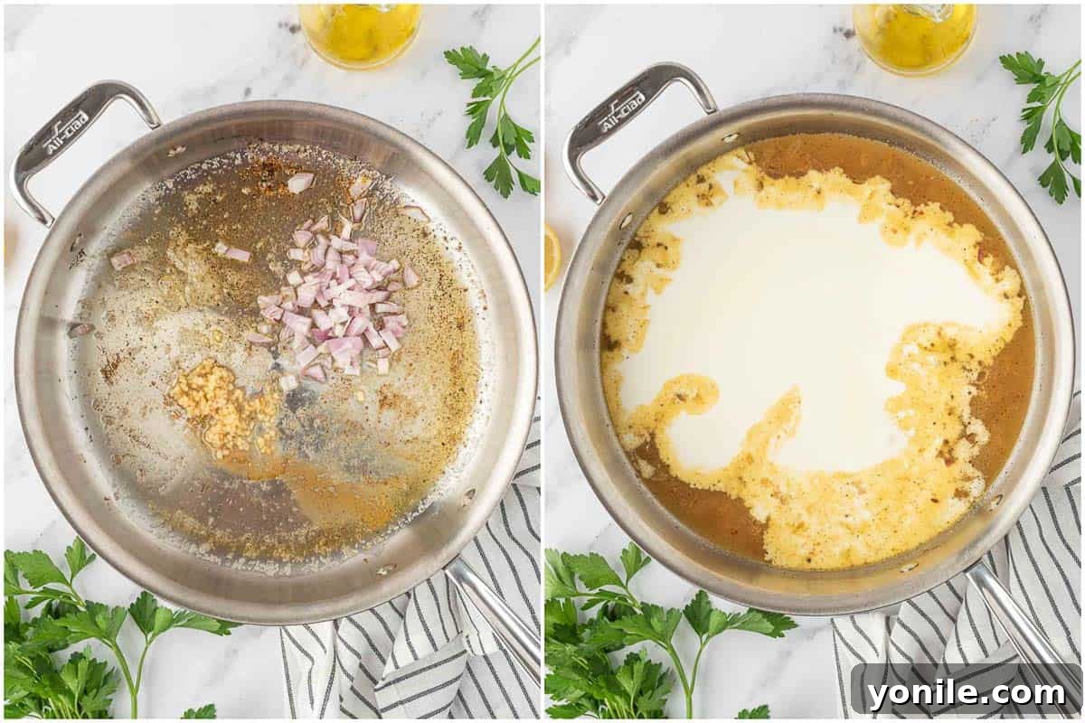 How to make creamy pan sauce in the same skillet.