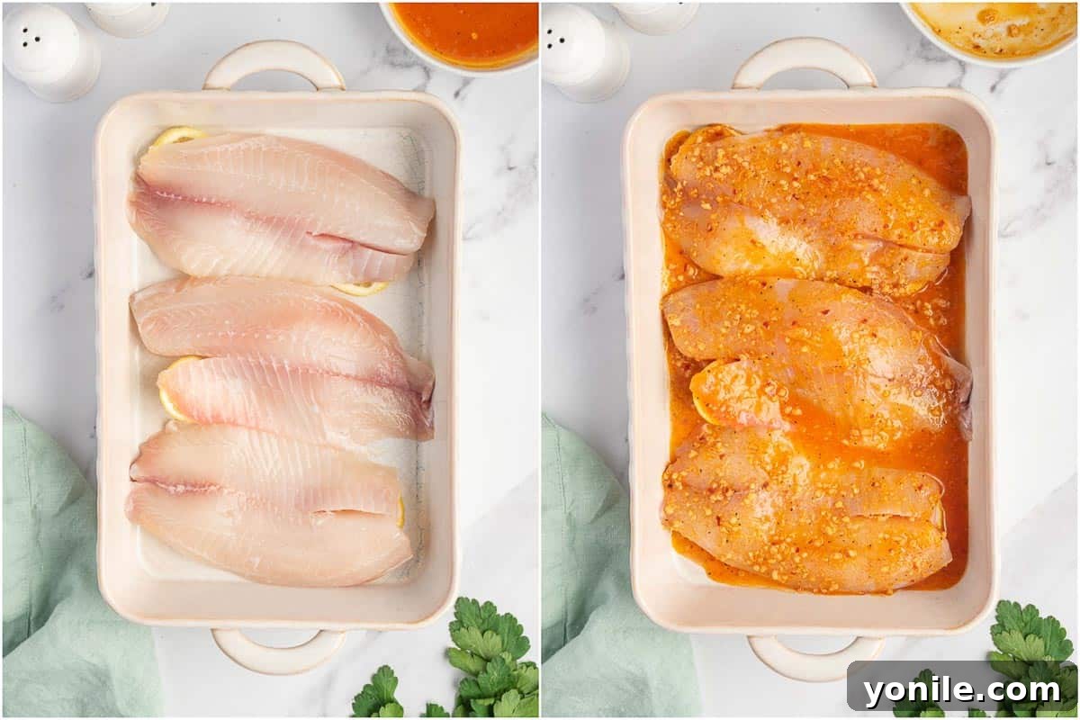 How to prepare the garlic butter tilapia in oven.