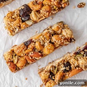 Healthy nut bar recipe on parchment paper.