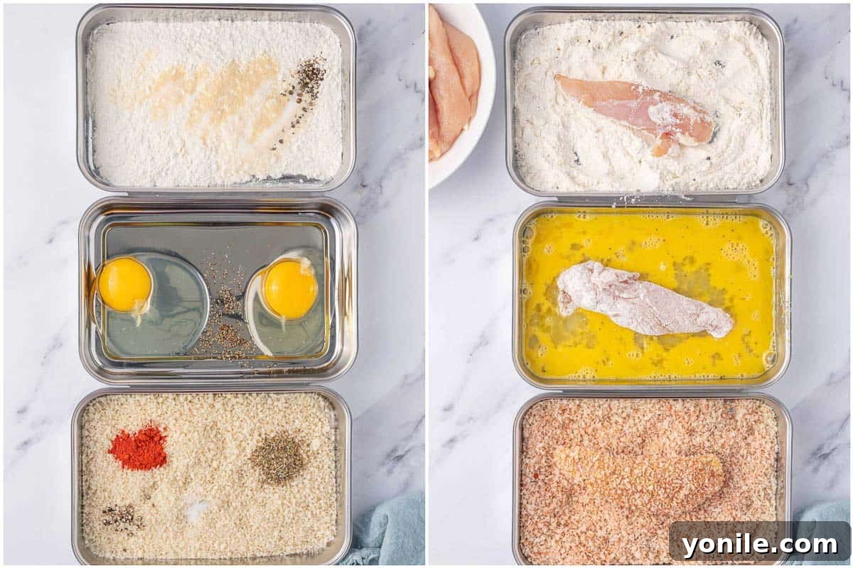 How to bread panko chicken.