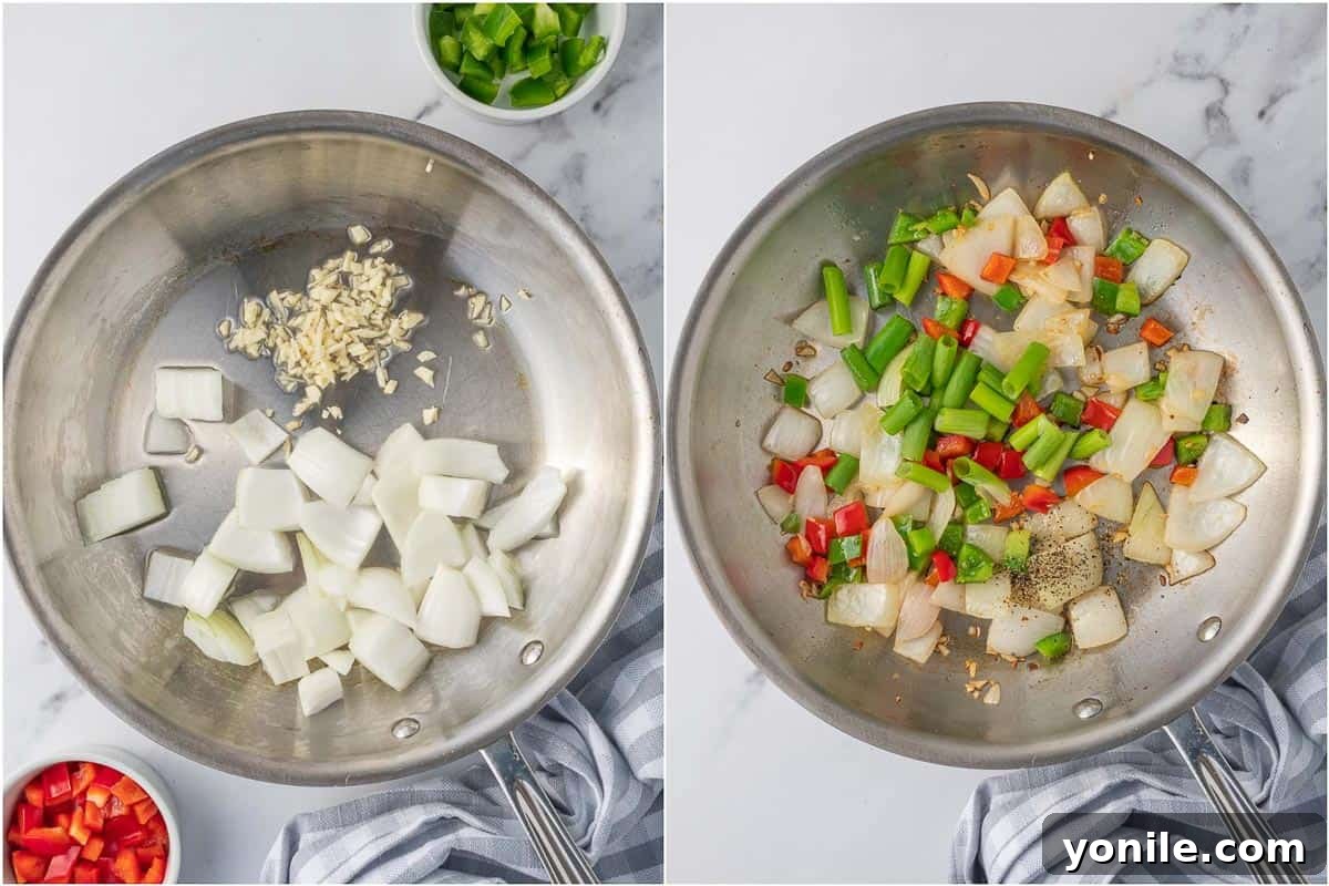 Golden Salt and Pepper Chicken 6 How to stir fry veggies.