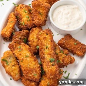 A plate of crispy fried fish with dip.
