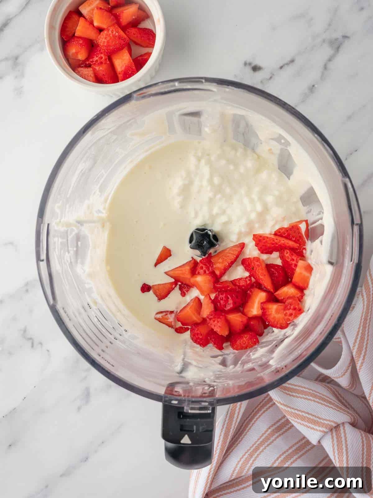 How to blend strawberry cottage cheese ice cream.