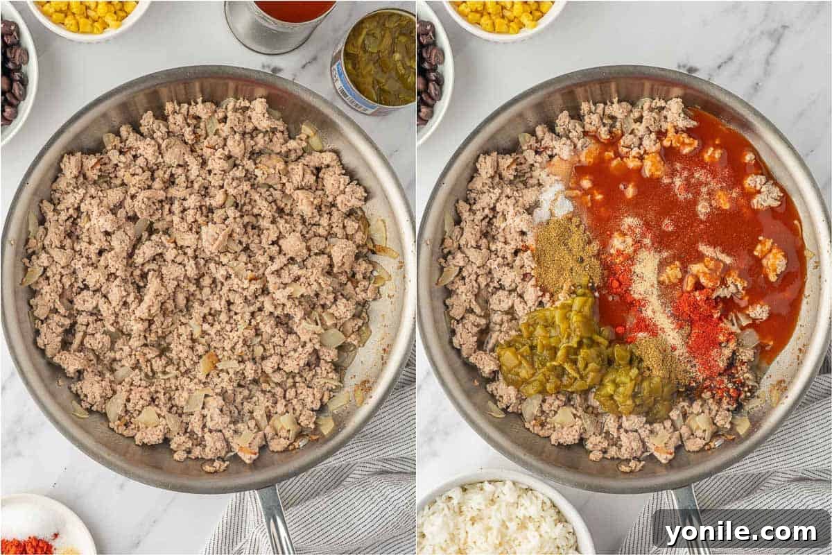 How to prepare meat filling for stuffed peppers.