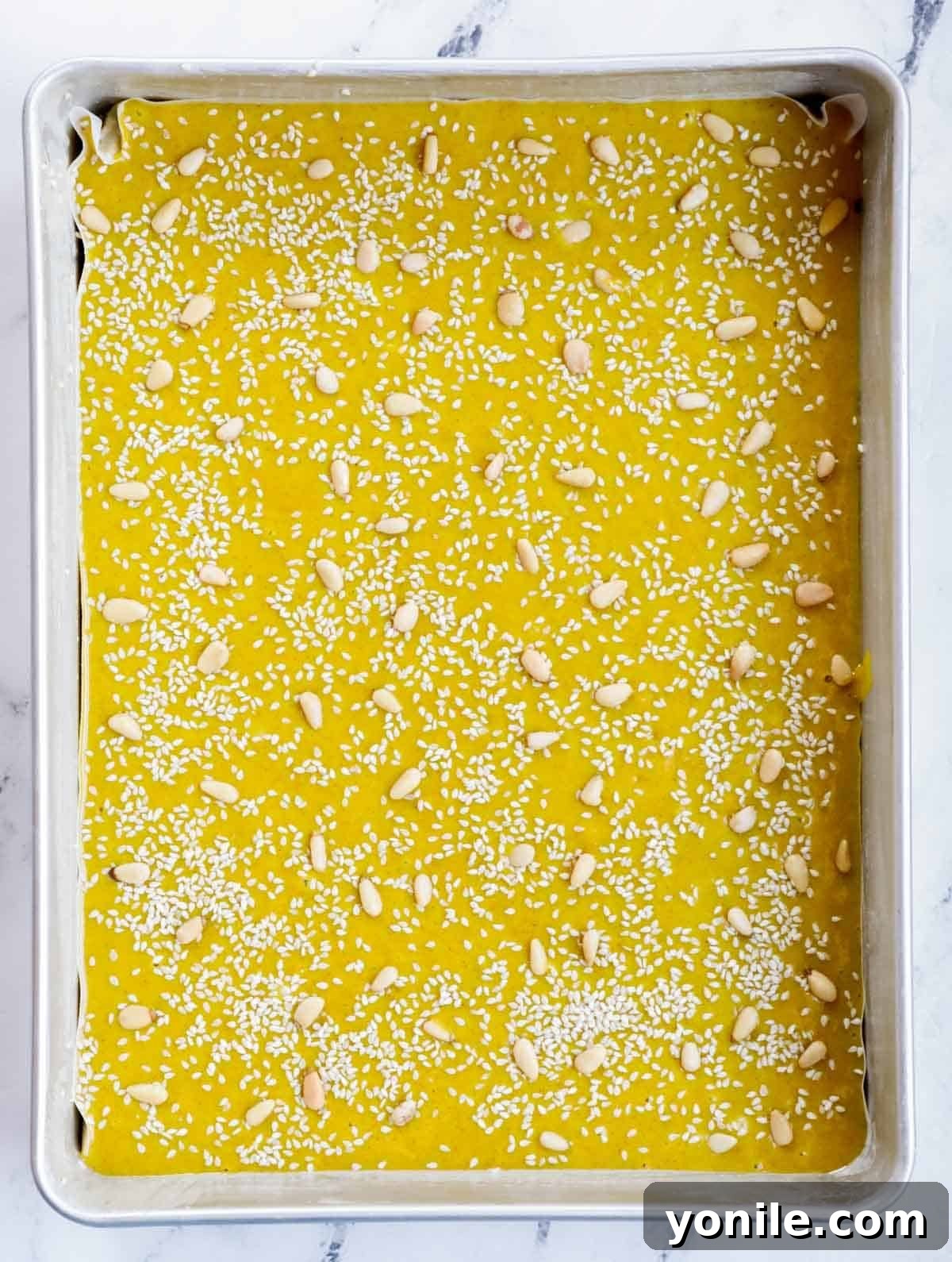 Sfouf cake before baking.