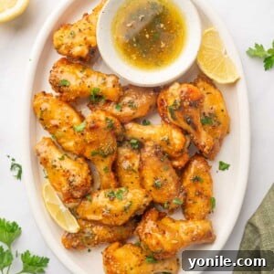 A platter of Honey Lemon Pepper Wings