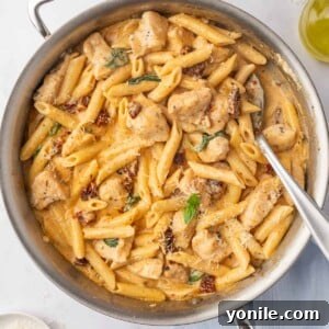 Proposal Chicken Pasta 13 A spoon serves marry me chicken pasta.