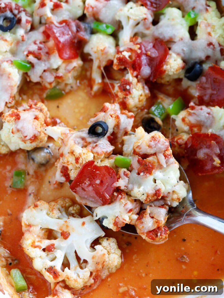 low carb cauliflour pizza casserole