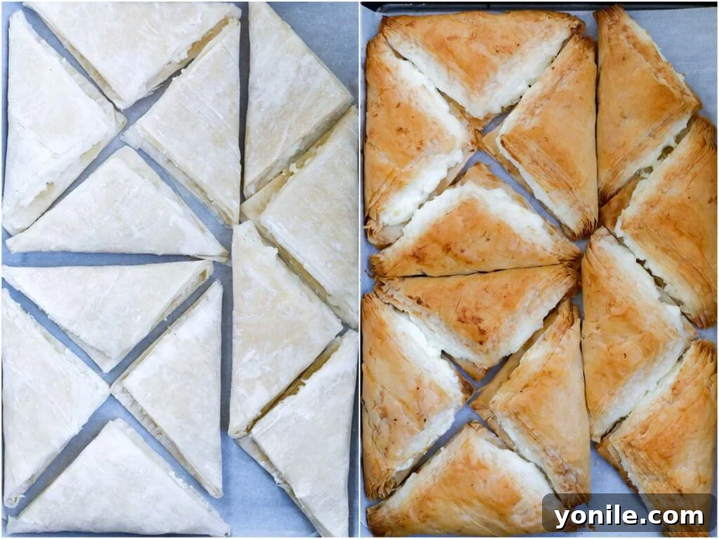 Flaky Lebanese Shaabiyat Pastry 12 phyllo dough pasty on a pan