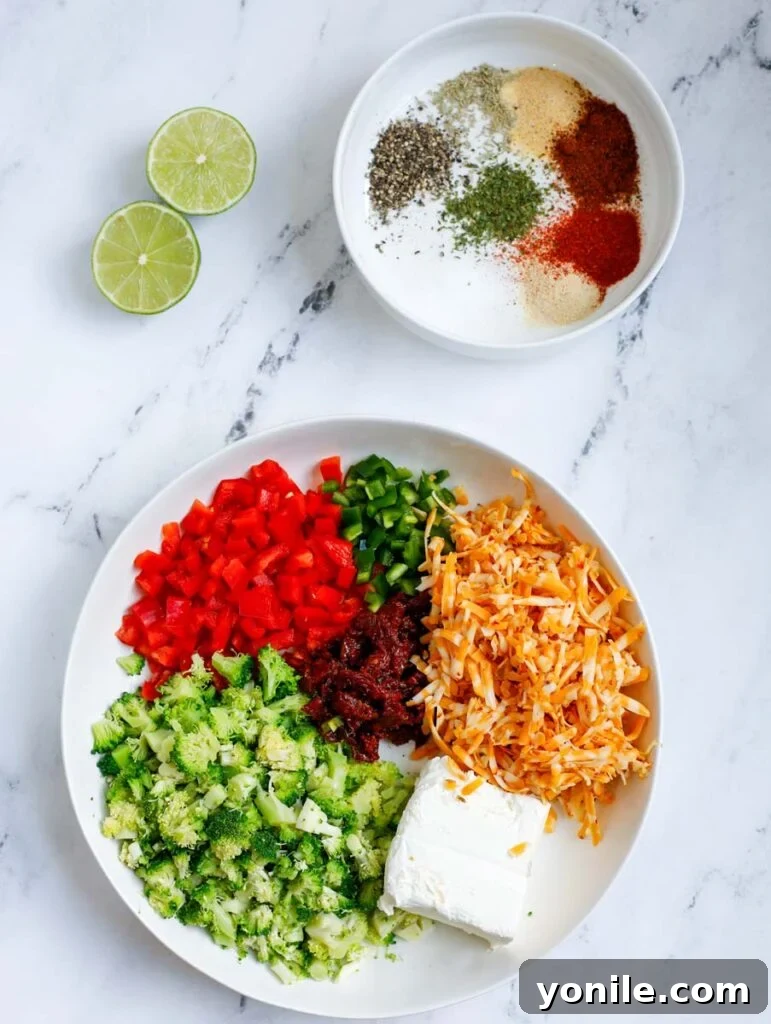 ingredients for Broccoli and Cheese Stuffed Chicken