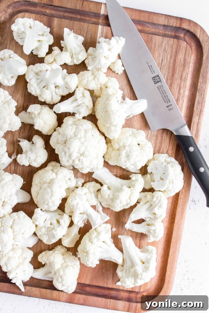 Effortless Cauliflower Prep 2 How to cut cauliflower into florets