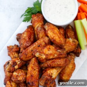 Air Fryer Chicken Wing Recipe on a white plate