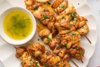 Golden Air Fryer Chicken Skewers