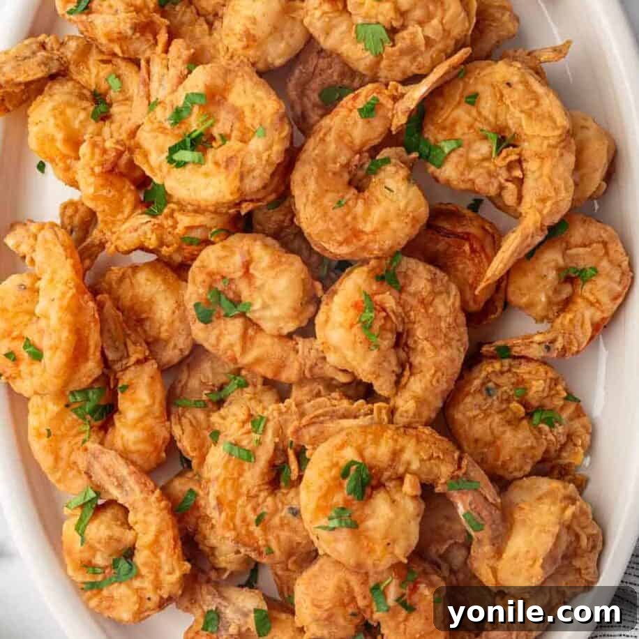 A platter of cajun fried shrimp.