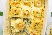 Creamy Spinach and Artichoke Ravioli Bake
